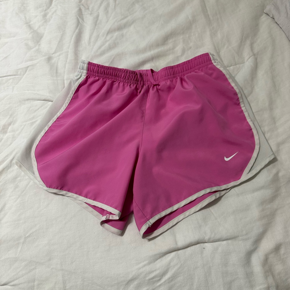 Nike Girls Fuchsia and White Athletic Shorts